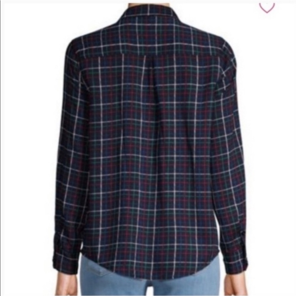 Joie Button Down Plaid Pattern Utility Blouse Nwot - image 3